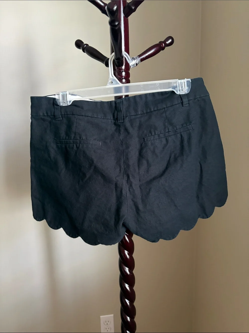 J. Crew Black Scalloped Hem Skort